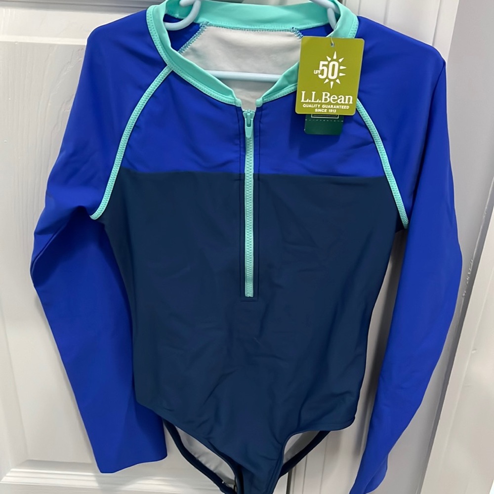LLBean Brand New Girls One Piece Bathing Suit